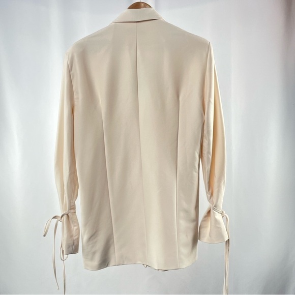 NWT Nasty Gal Tie Sleeve Oversized Blazer in Cream Size 2 - Picture 5 of 8